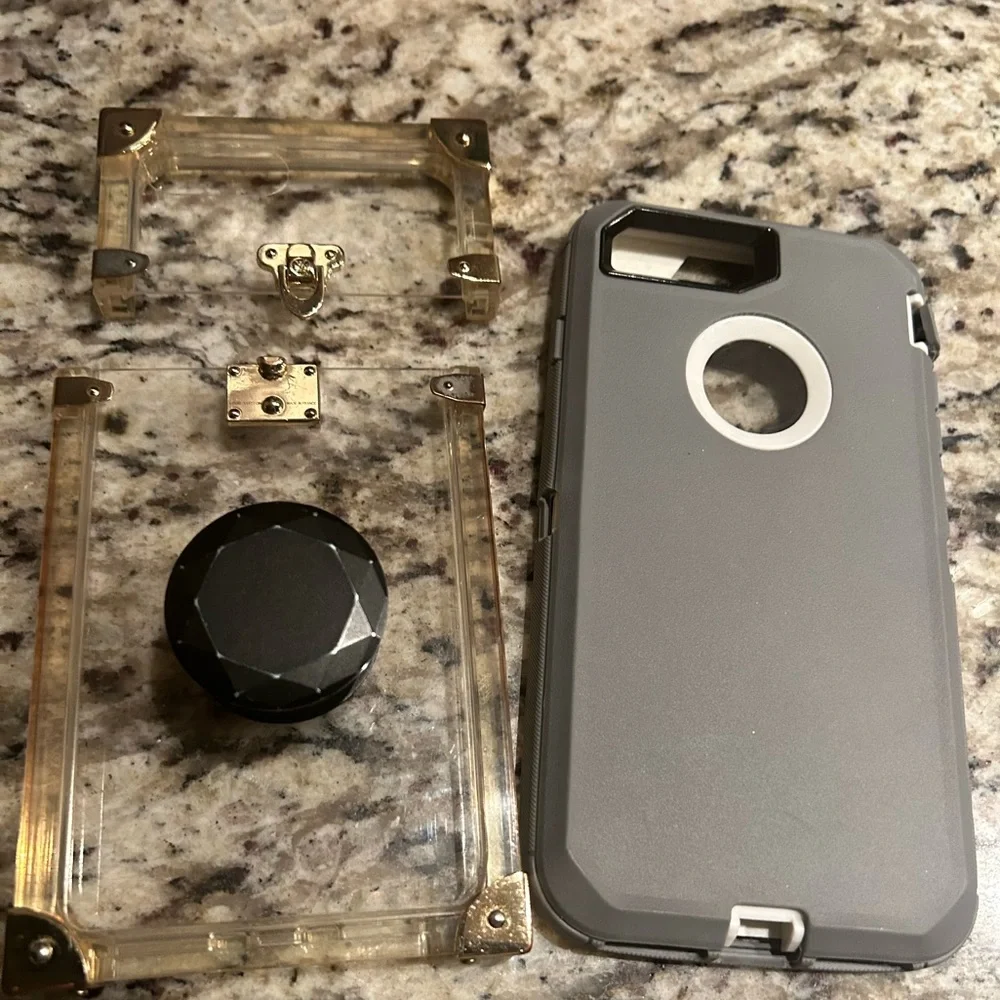 A pair of iPhone 8 Plus covers